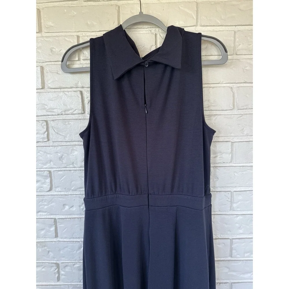 The Limited‎ Mock Neck Knit Jumpsuit Size L Wide Leg Drapey Stretch Blue